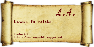 Loosz Arnolda névjegykártya